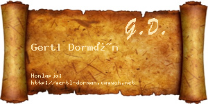 Gertl Dormán névjegykártya